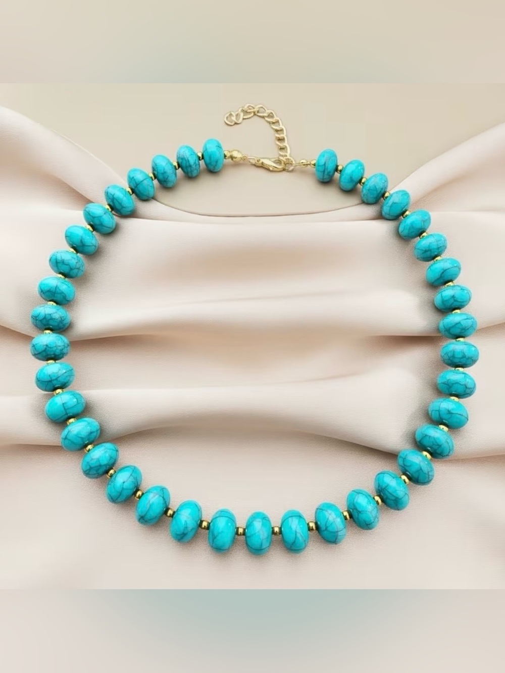 Turquoise Bead Statement Necklace - Women Jewelry
